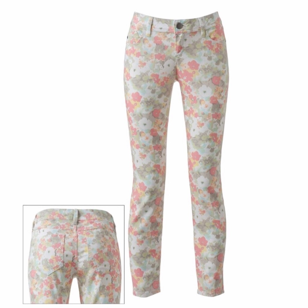Elle Floral Ankle Skinny Jeans